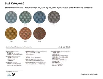 Kategori G, 3 - Brandhæmmende stof - 45% Genbrugs Uld, 45% Ren Uld, 10% Nylon - 50.000 martindale